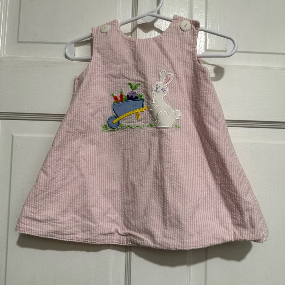 12 Month Reversible Easter Fairy Dress Sleeveless Pink Bunny Rabbit